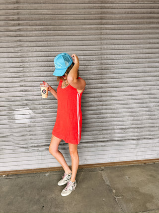 rally stripe mini dress