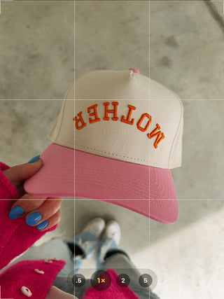 ETTA OG | upside down mother trucker hat - orange/pink