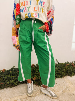 push it windbreaker pants - green