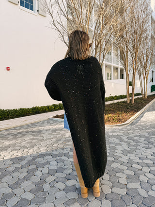 subtle sequin cardigan - black