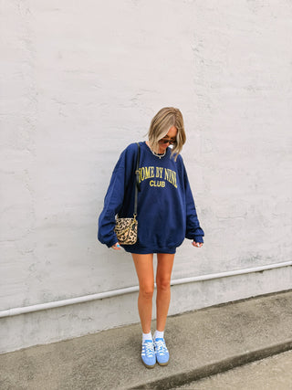 ETTA OG | home by nine club sweatshirt - navy / yellow