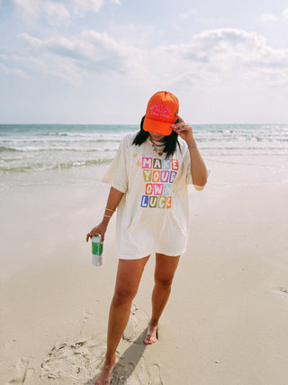ETTA OG | make your own luck cut out graphic tee - ivory
