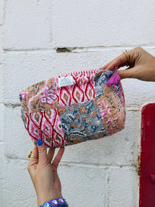 ETTA OG | patchwork makeup bag - purple