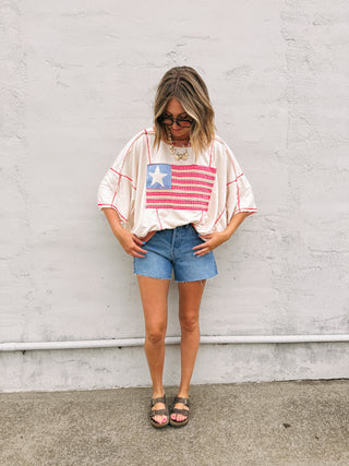 american flag patchwork top