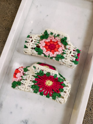 ETTA OG |  crochet claw clip - cream
