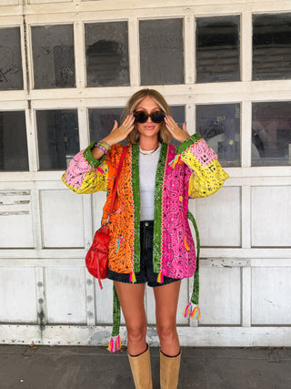 quilted kimono jacket