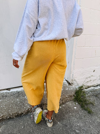worth the wait wide leg pants - yellow