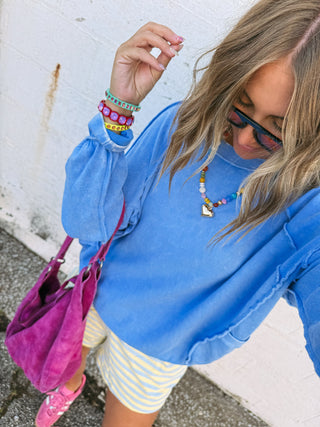 pocket full of sunshine pullover - blue