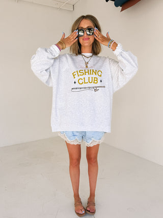 ETTA OG | fishing club sweatshirt - ash