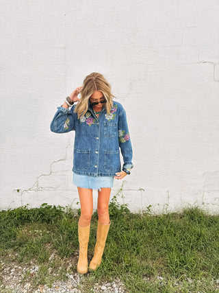aida denim button down