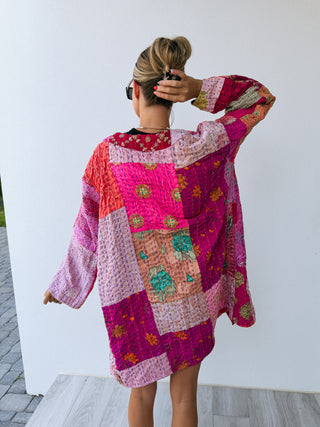 POL | birdwatcher quilted jacket - pink