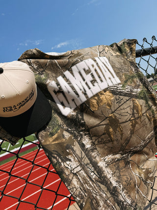 LIMITED EDITION | gameday puff graphic tee - camo / white