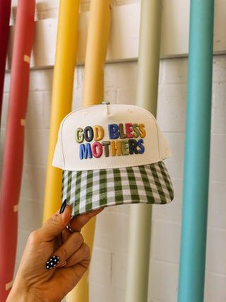 ETTA OG | god bless mothers trucker hat - gingham