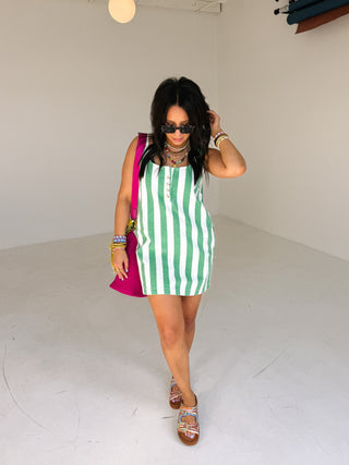 seeing green striped dress