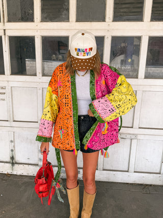 quilted kimono jacket