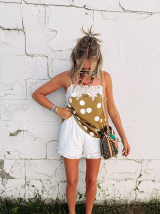 date night polka dot tank top