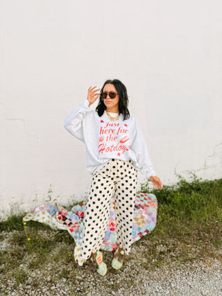ETTA OG | here for the hotdogs sweatshirt - ash / red