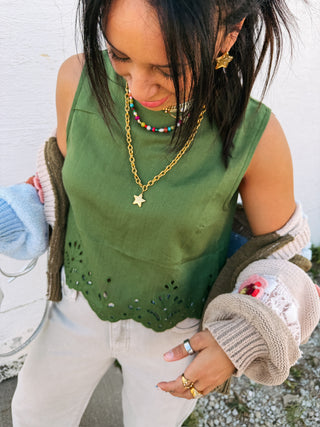 sweet pea eyelet top