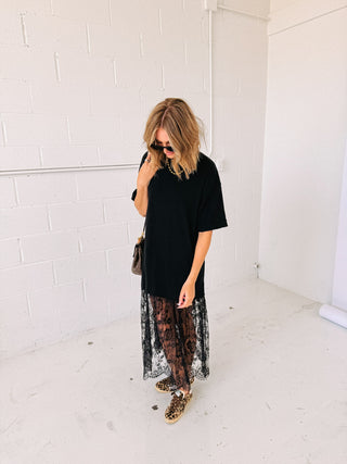 blackbird lace tshirt dress