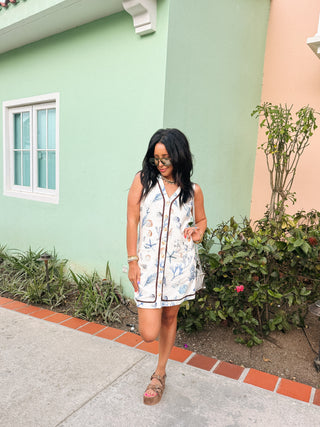isla seashell button dress