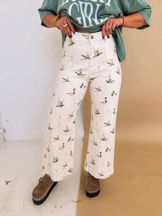 lucky duck wide leg pants