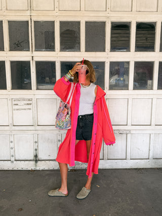 coral crush cardigan