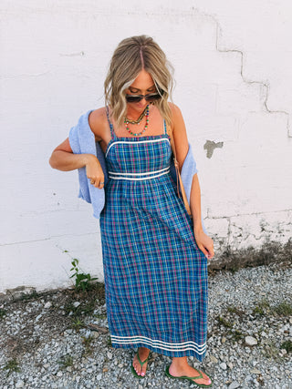 pick me up plaid midi dress