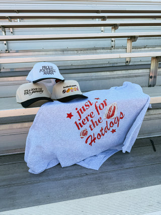 ETTA OG | here for the hotdogs sweatshirt - ash / red