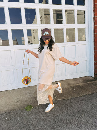 lady lady lace tshirt dress