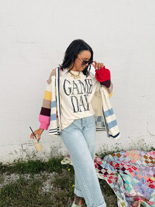 ETTA OG | game day graphic tee - ivory / black