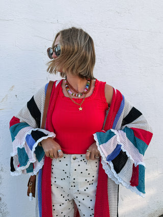 ruby ruffle tank top