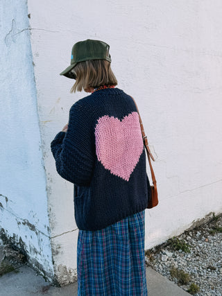 love you back knit cardigan - navy