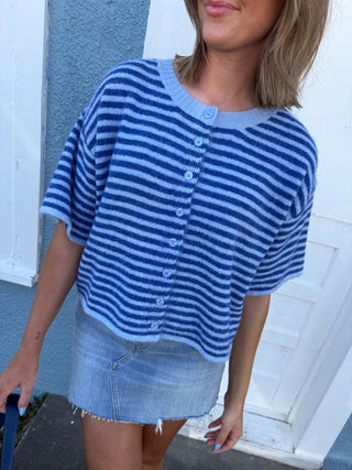 blue crush button sweater