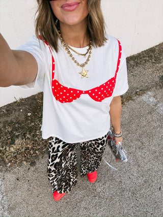 polka dot bikini tee