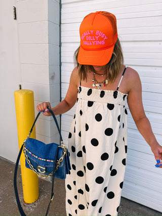 polka dot party dress - cream