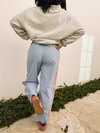 lined with lace pants - blue / pink