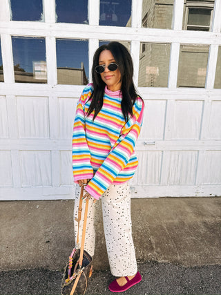 serotonin stripe turtleneck sweater
