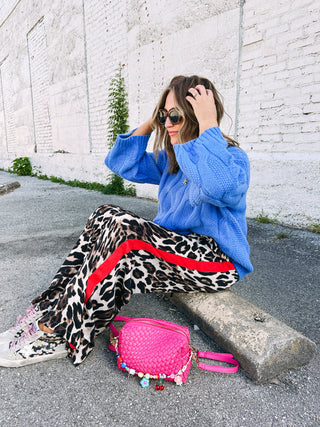 red flag leopard pants