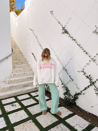 merry mock neck sweatshirt