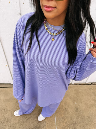 feeling fuzzy oversized top - purple
