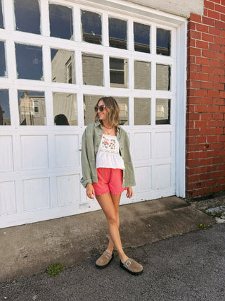 strawberry soda gingham shorts