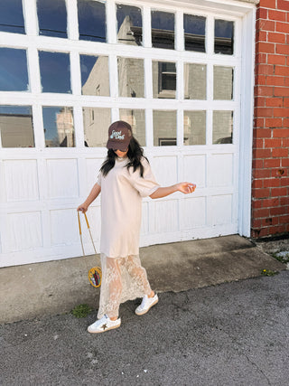 lady lady lace tshirt dress
