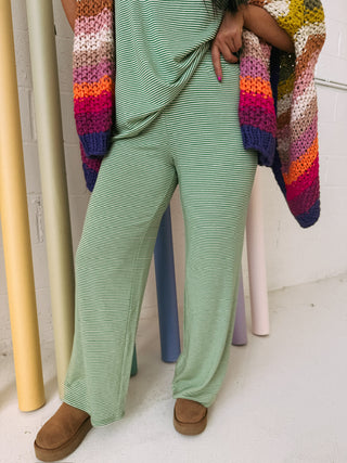 grass is greener striped pants