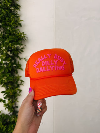 ETTA OG | dilly dallying trucker hat - orange