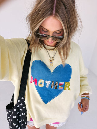 PREORDER - ETTA OG | mother's love sweatshirt - butter yellow (SHIP 4/28)