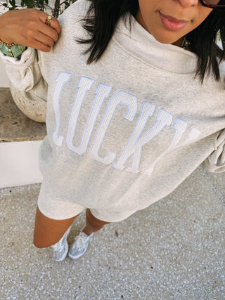 ETTA OG | lucky mock neck sweatshirt - ash