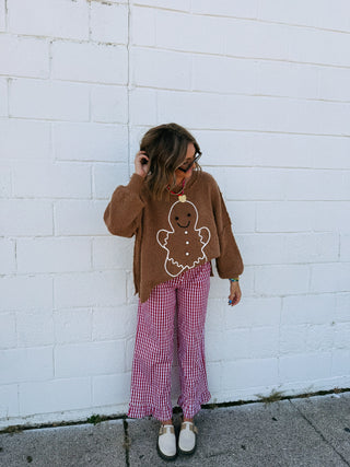 PREORDER | fuzzy gingerbread sweater