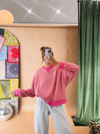 stateside stripe top - pink
