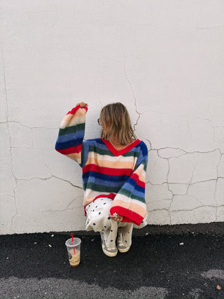 better in color stripe sweater