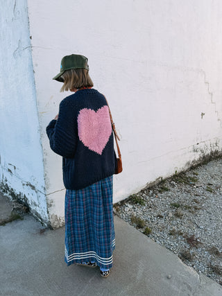 love you back knit cardigan - navy